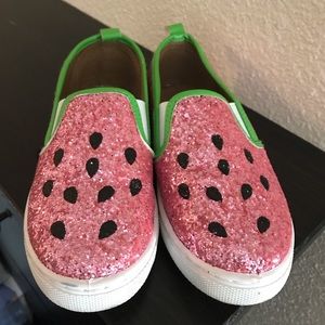 Girls Watermelon slip on sneakers